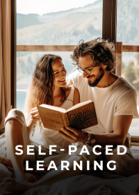Couple reading together, self-paced learning